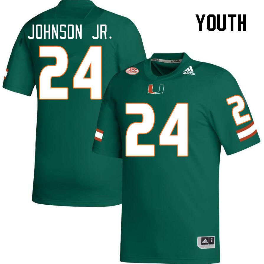 Youth #24 Chris Johnson Jr. Miami Hurricanes College Football Jerseys Stitched Sale-Green